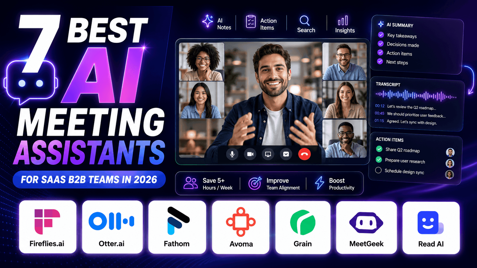 7 mejores asistentes de reuniones con IA para SaaS B2B